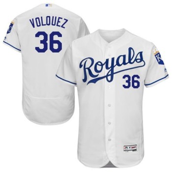Royals #36 Edinson Volquez White Flexbase Authentic Collection Stitched MLB Jersey Royals #36 Edinson Volquez White Flexbase Authentic Collection Stitched MLB Jersey
