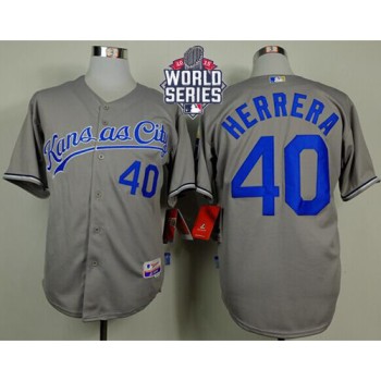 Royals #40 Kelvin Herrera Grey Cool Base W/2015 World Series Patch Stitched MLB Jersey Royals #40 Kelvin Herrera Grey Cool Base W/2015 World Series Patch Stitched MLB Jersey