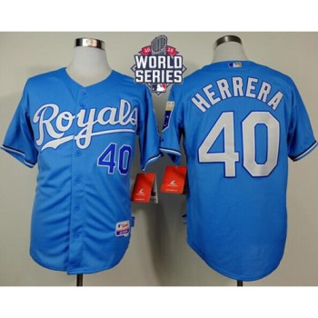 Royals #40 Kelvin Herrera Light Blue Alternate Cool Base W/2015 World Series Patch Stitched MLB Jersey Royals #40 Kelvin Herrera Light Blue Alternate Cool Base W/2015 World Series Patch Stitched MLB Jersey