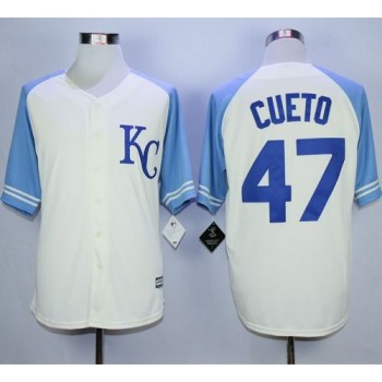 Royals #47 Johnny Cueto Cream Exclusive Vintage Stitched MLB Jersey Royals #47 Johnny Cueto Cream Exclusive Vintage Stitched MLB Jersey