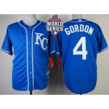 Royals #4 Alex Gordon Blue Alternate 2 Cool Base W/2015 World Series Patch Stitched MLB Jersey Royals #4 Alex Gordon Blue Alternate 2 Cool Base W/2015 World Series Patch Stitched MLB Jersey