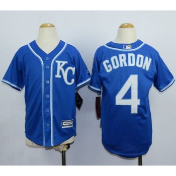 Royals #4 Alex Gordon Blue Cool Base Stitched Youth MLB Jersey Royals #4 Alex Gordon Blue Cool Base Stitched Youth MLB Jersey