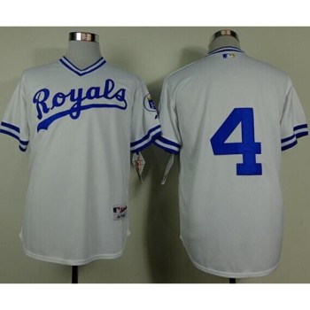 Royals #4 Alex Gordon White 1974 Turn Back The Clock Stitched MLB Jersey Royals #4 Alex Gordon White 1974 Turn Back The Clock Stitched MLB Jersey