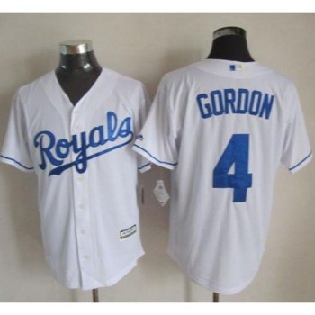Royals #4 Alex Gordon White New Cool Base Stitched MLB Jersey Royals #4 Alex Gordon White New Cool Base Stitched MLB Jersey