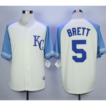 Royals #5 George Brett Cream Exclusive Vintage Stitched MLB Jersey Royals #5 George Brett Cream Exclusive Vintage Stitched MLB Jersey