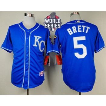 Royals #5 George Brett Light Blue Alternate 2 Cool Base W/2015 World Series Patch Stitched MLB Jersey Royals #5 George Brett Light Blue Alternate 2 Cool Base W/2015 World Series Patch Stitched MLB Jersey