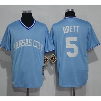 Royals #5 George Brett Light Blue Cooperstown Stitched MLB Jersey Royals #5 George Brett Light Blue Cooperstown Stitched MLB Jersey