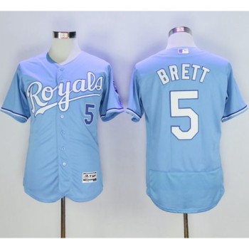 Royals #5 George Brett Light Blue Flexbase Authentic Collection Stitched MLB Jersey Royals #5 George Brett Light Blue Flexbase Authentic Collection Stitched MLB Jersey