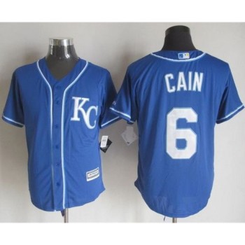 Royals #6 Lorenzo Cain Blue Alternate 2 New Cool Base Stitched MLB Jersey Royals #6 Lorenzo Cain Blue Alternate 2 New Cool Base Stitched MLB Jersey