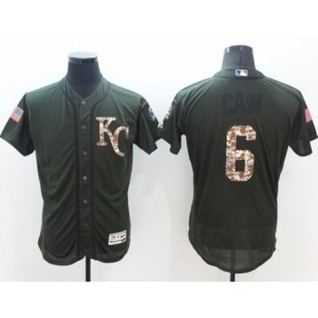 Royals #6 Lorenzo Cain Green Flexbase Authentic Collection Salute to Service Stitched MLB Jersey Royals #6 Lorenzo Cain Green Flexbase Authentic Collection Salute to Service Stitched MLB Jersey