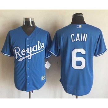 Royals #6 Lorenzo Cain Light Blue Alternate 1 New Cool Base Stitched MLB Jersey Royals #6 Lorenzo Cain Light Blue Alternate 1 New Cool Base Stitched MLB Jersey