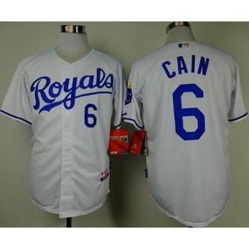 Royals #6 Lorenzo Cain White Cool Base Stitched MLB Jersey Royals #6 Lorenzo Cain White Cool Base Stitched MLB Jersey