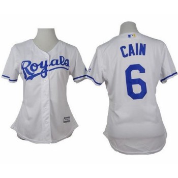 Royals #6 Lorenzo Cain White Home Women's Stitched MLB Jersey Royals #6 Lorenzo Cain White Home Women's Stitched MLB Jersey