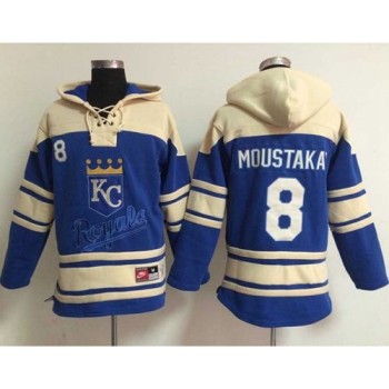 Royals #8 Mike Moustakas Light Blue Sawyer Hooded Sweatshirt MLB Hoodie Royals #8 Mike Moustakas Light Blue Sawyer Hooded Sweatshirt MLB Hoodie