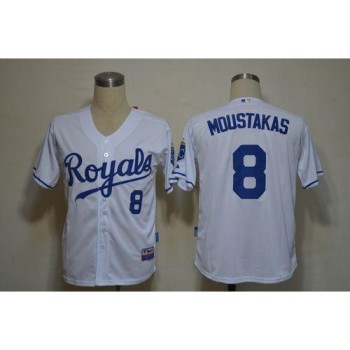 Royals #8 Mike Moustakas White Cool Base Stitched MLB Jersey Royals #8 Mike Moustakas White Cool Base Stitched MLB Jersey