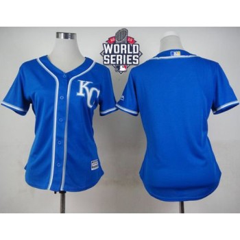 Royals Blank Blue Alternate 2 W/2015 World Series Patch Women's Stitched MLB Jersey Royals Blank Blue Alternate 2 W/2015 World Series Patch Women's Stitched MLB Jersey