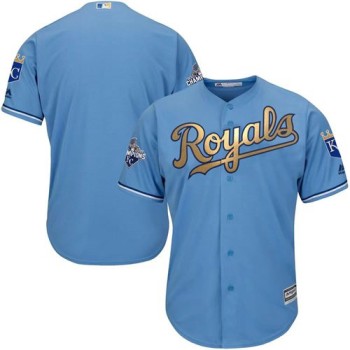 Royals Blank Light Blue 2015 World Series Champions Gold Program Cool Base Stitched Youth MLB Jersey Royals Blank Light Blue 2015 World Series Champions Gold Program Cool Base Stitched Youth MLB Jersey