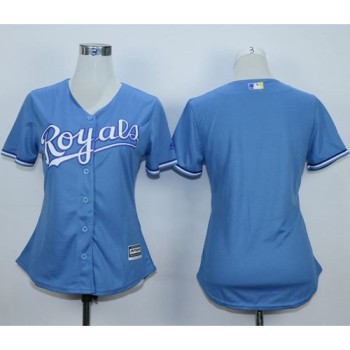 Royals Blank Light Blue Alternate 1 Women's Stitched MLB Jersey Royals Blank Light Blue Alternate 1 Women's Stitched MLB Jersey