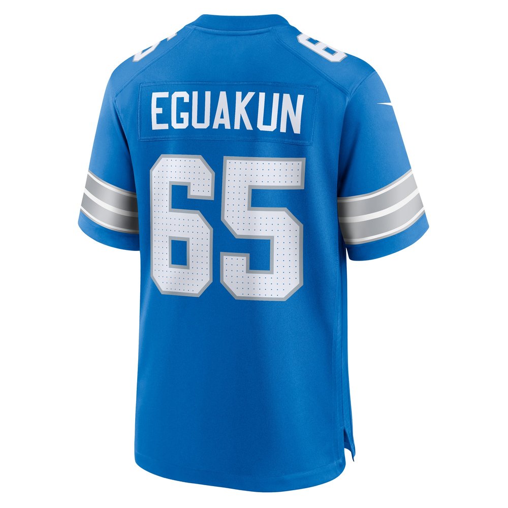 Men's Detroit Lions Kingsley Eguakun  Blue Game Jersey Men's Detroit Lions Kingsley Eguakun  Blue Game Jersey