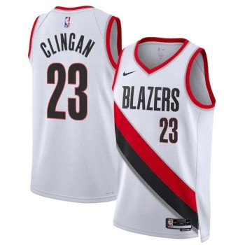 Men's Portland Trail Blazers #23 Donovan Clingan White 2024 Draft Association Edition Stitched Basketball Jersey Men's Portland Trail Blazers #23 Donovan Clingan White 2024 Draft Association Edition Stitched Basketball Jersey