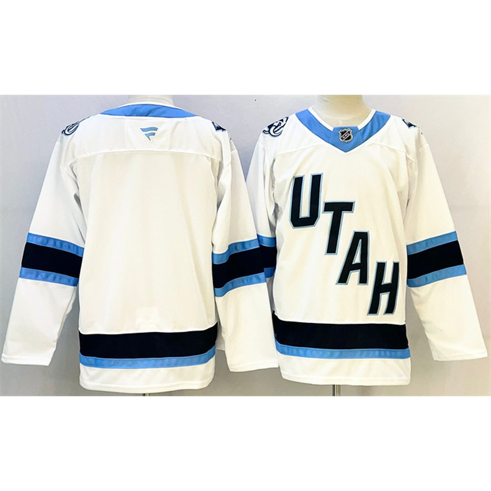 Men's Utah Mammoth Blank White Stitched Premium Jersey Men's Utah Mammoth Blank White Stitched Premium Jersey