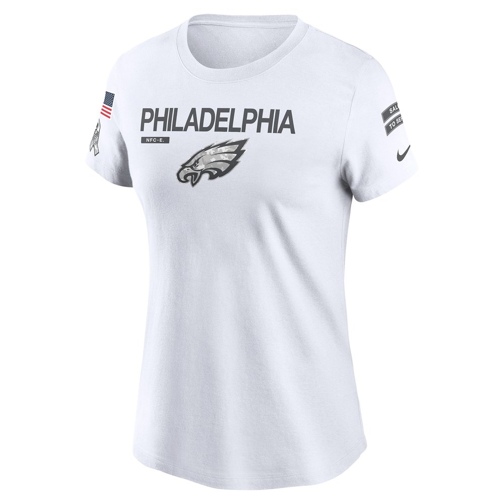 Women's Philadelphia Eagles  White 2024 Salute To Service Legend Performance T-Shirt