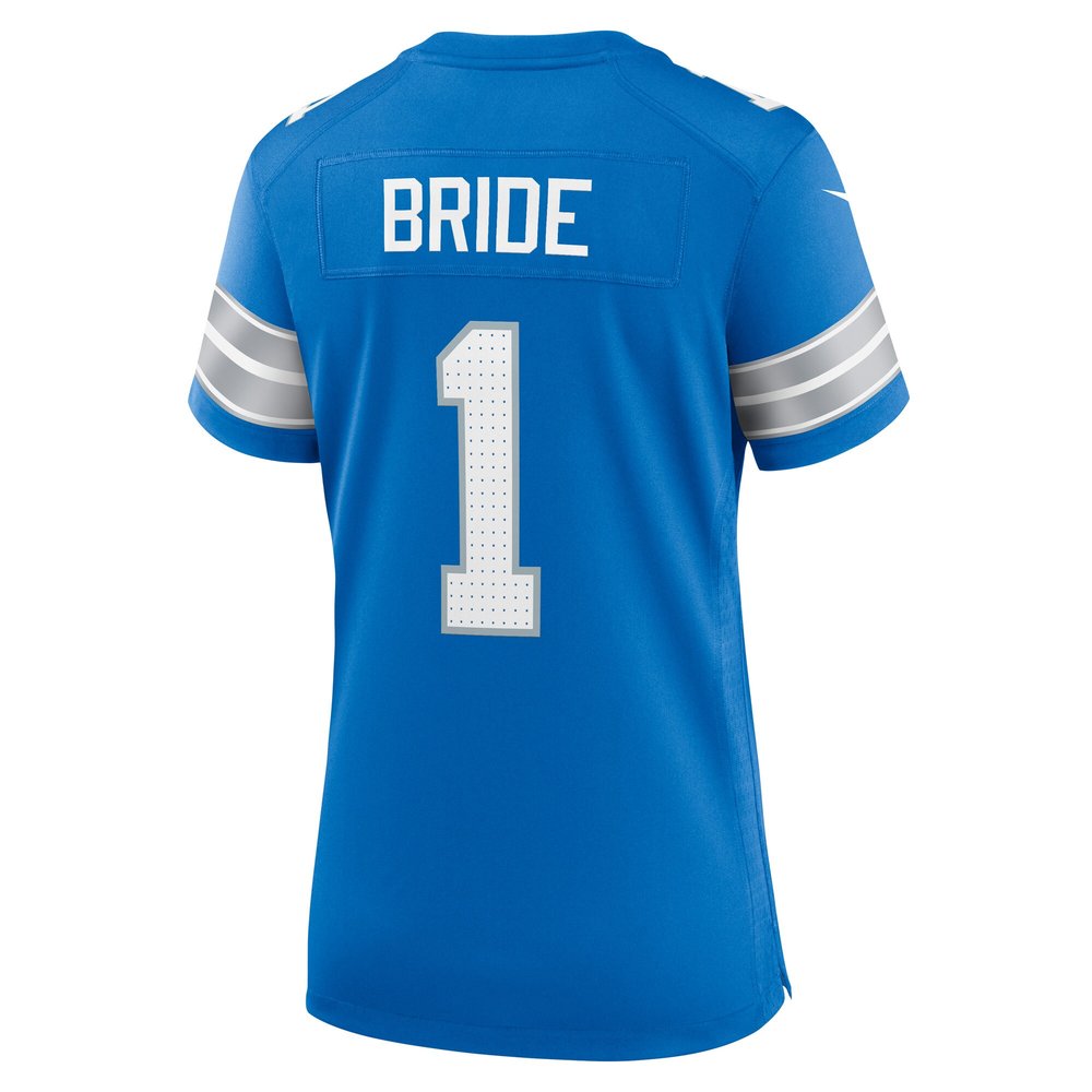 Women's Detroit Lions Number 1 Bride Blue Game Jersey Women's Detroit Lions Number 1 Bride Blue Game Jersey