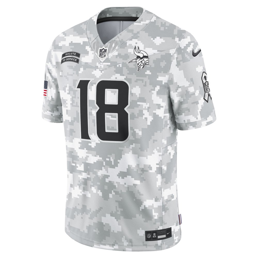 Men's Minnesota Vikings Justin Jefferson Arctic Camo 2024 Salute to Service Limited Jersey Men's Minnesota Vikings Justin Jefferson Arctic Camo 2024 Salute to Service Limited Jersey