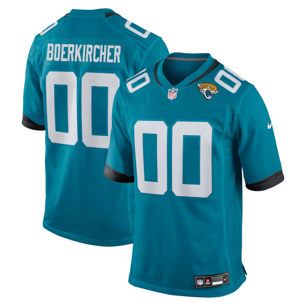 Youth Jacksonville Jaguars Nate Boerkircher Teal 2026 NFL Draft Game Jersey