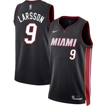 Men's Miami Heat #9 Pelle Larsson Black 2024 Draft Icon Edition Stitched Basketball Jersey Men's Miami Heat #9 Pelle Larsson Black 2024 Draft Icon Edition Stitched Basketball Jersey