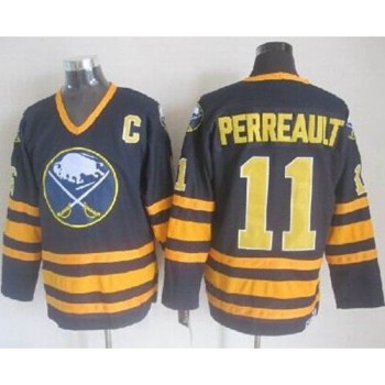 Sabres #11 Gilbert Perreault Navy Blue CCM Throwback Stitched NHL Jersey Sabres #11 Gilbert Perreault Navy Blue CCM Throwback Stitched NHL Jersey