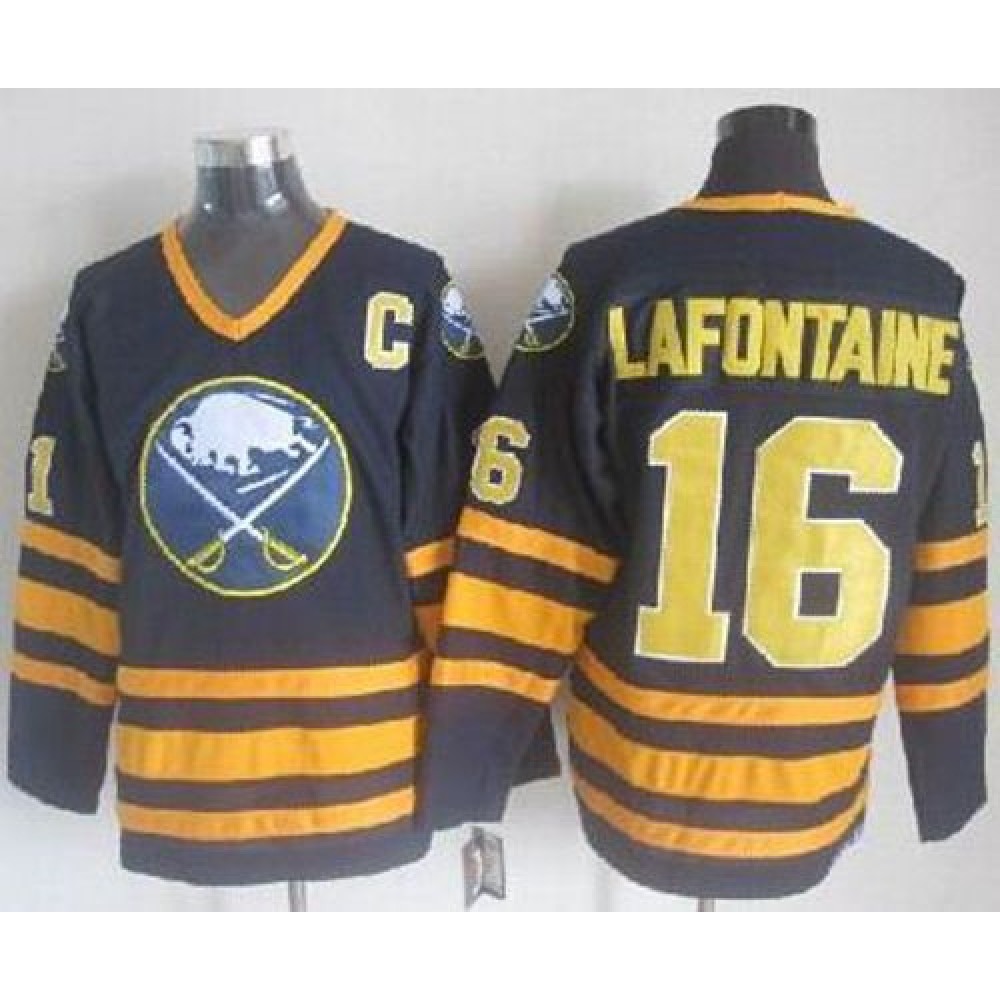 Sabres #16 Pat Lafontaine Navy Blue CCM Throwback Stitched NHL Jersey