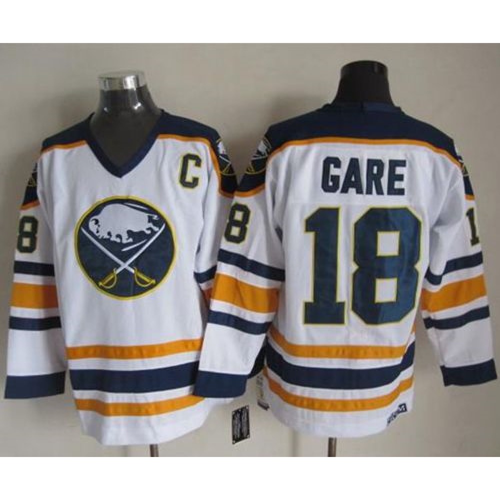 Sabres #18 Danny Gare White CCM Throwback Stitched NHL Jersey