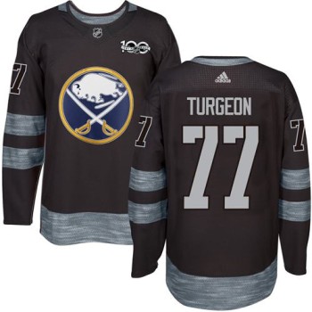 Sabres #77 Pierre Turgeon Black 1917-2017 100th Anniversary Stitched NHL Jersey Sabres #77 Pierre Turgeon Black 1917-2017 100th Anniversary Stitched NHL Jersey
