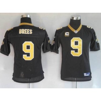 Saints #9 Drew Brees Black Stitched Youth NFL Jersey Saints #9 Drew Brees Black Stitched Youth NFL Jersey