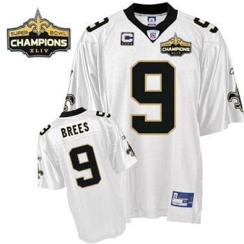 Saints #9 Drew Brees White Super Bowl XLIV 44 Champions Stitched Youth NFL Jersey Saints #9 Drew Brees White Super Bowl XLIV 44 Champions Stitched Youth NFL Jersey