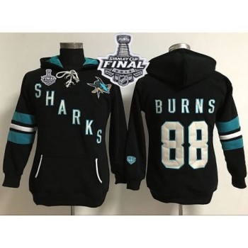 San Jose Sharks #88 Brent Burns Black 2016 Stanley Cup Final Patch Women's Old Time Heidi Hoodie NHL Hoodie San Jose Sharks #88 Brent Burns Black 2016 Stanley Cup Final Patch Women's Old Time Heidi Hoodie NHL Hoodie