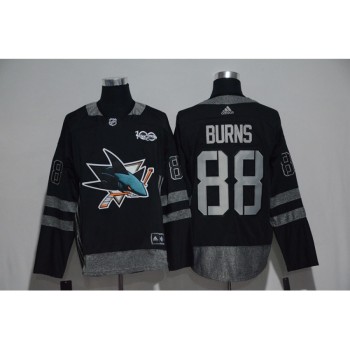 San Jose Sharks #88 Brent Burns Black Men's 1917-2017 100th Anniversary Stitched NHL Jersey San Jose Sharks #88 Brent Burns Black Men's 1917-2017 100th Anniversary Stitched NHL Jersey