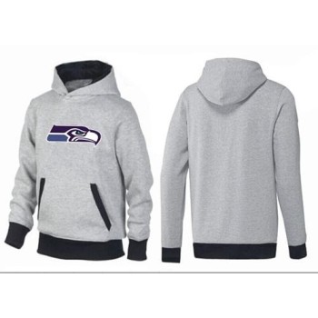 Seattle Seahawks Logo Pullover Hoodie Grey & Black Seattle Seahawks Logo Pullover Hoodie Grey & Black