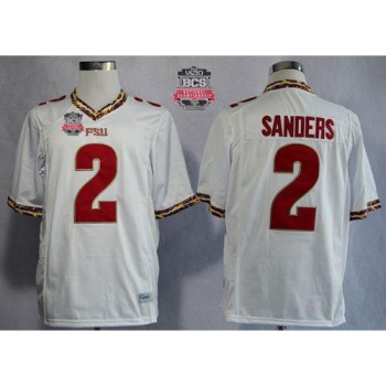 Seminoles #2 Deion Sanders New White 2014 BCS Bowl Patch Stitched NCAA Jersey Seminoles #2 Deion Sanders New White 2014 BCS Bowl Patch Stitched NCAA Jersey