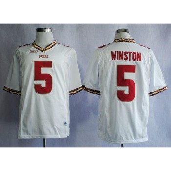 Seminoles #5 Jameis Winston White Stitched NCAA Jersey Seminoles #5 Jameis Winston White Stitched NCAA Jersey