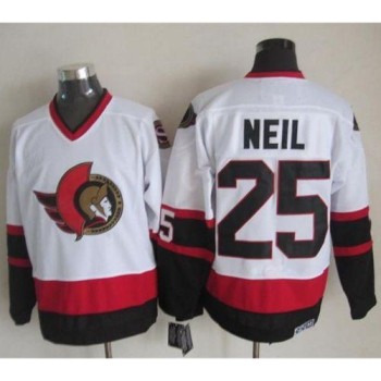 Senators #25 Chris Neil White CCM Throwback Stitched NHL Jersey Senators #25 Chris Neil White CCM Throwback Stitched NHL Jersey