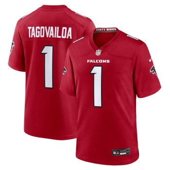 Men's Atlanta Falcons #1 Tua Tagovailoa Red Game Jersey