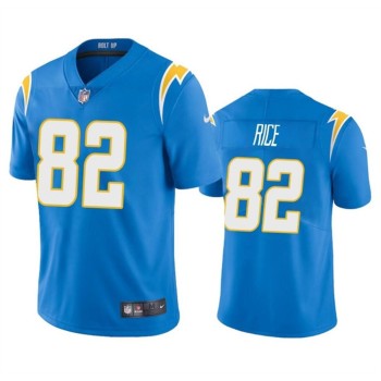 Men's Los Angeles Chargers #82 Brenden Rice Light Blue 2024 Draft Vapor Limited Stitched Football Jersey Men's Los Angeles Chargers #82 Brenden Rice Light Blue 2024 Draft Vapor Limited Stitched Football Jersey
