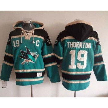 Sharks #19 Joe Thornton Teal Sawyer Hooded Sweatshirt Stitched NHL Jersey Sharks #19 Joe Thornton Teal Sawyer Hooded Sweatshirt Stitched NHL Jersey