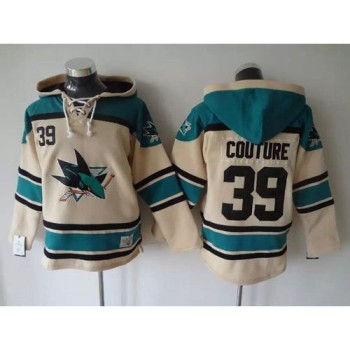 Sharks #39 Logan Couture Cream Sawyer Hooded Sweatshirt Stitched NHL Jersey Sharks #39 Logan Couture Cream Sawyer Hooded Sweatshirt Stitched NHL Jersey