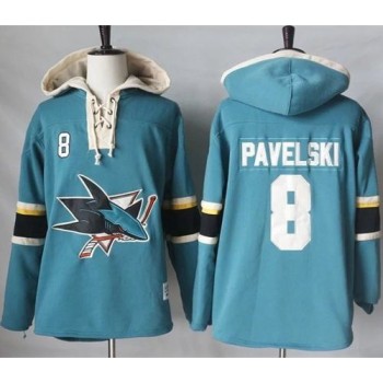 Sharks #8 Joe Pavelski Teal Pullover Hoodie Stitched NHL Jersey Sharks #8 Joe Pavelski Teal Pullover Hoodie Stitched NHL Jersey