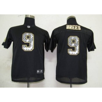 Sideline Black United Saints #9 Drew Brees Black Stitched Youth NFL Jersey Sideline Black United Saints #9 Drew Brees Black Stitched Youth NFL Jersey