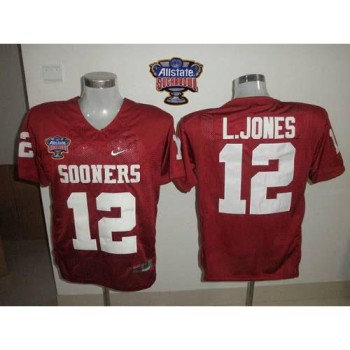 Sooners #12 Landy Jones Red 2014 Sugar Bowl Patch Stitched NCAA Jersey Sooners #12 Landy Jones Red 2014 Sugar Bowl Patch Stitched NCAA Jersey