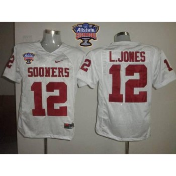 Sooners #12 Landy Jones White 2014 Sugar Bowl Patch Stitched NCAA Jersey Sooners #12 Landy Jones White 2014 Sugar Bowl Patch Stitched NCAA Jersey